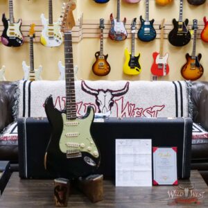 Fender Custom Shop Andy Hicks Masterbuilt 1961 Stratocaster Roasted Flame Maple Neck Brazilian Rosewood Board Relic Black - Image 6