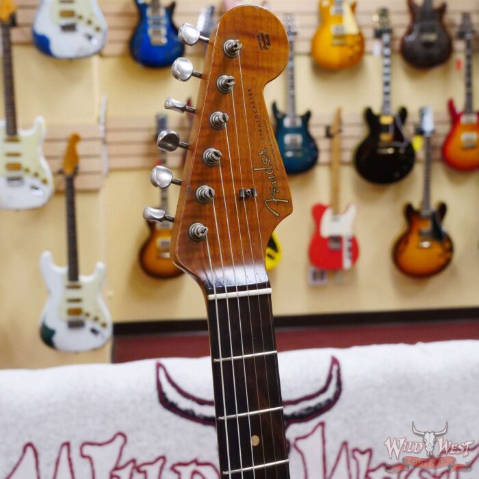 Fender Custom Shop Andy Hicks Masterbuilt 1961 Stratocaster Roasted Flame Maple Neck Brazilian Rosewood Board Relic Black - Image 7