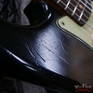 Fender Custom Shop Andy Hicks Masterbuilt 1961 Stratocaster Roasted Flame Maple Neck Brazilian Rosewood Board Relic Black - Image 9