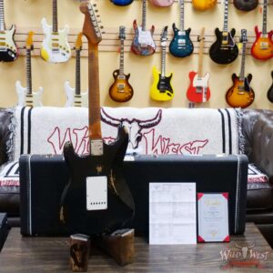 Fender Custom Shop Andy Hicks Masterbuilt 1961 Stratocaster Roasted Flame Maple Neck Brazilian Rosewood Board Relic Black - Image 11