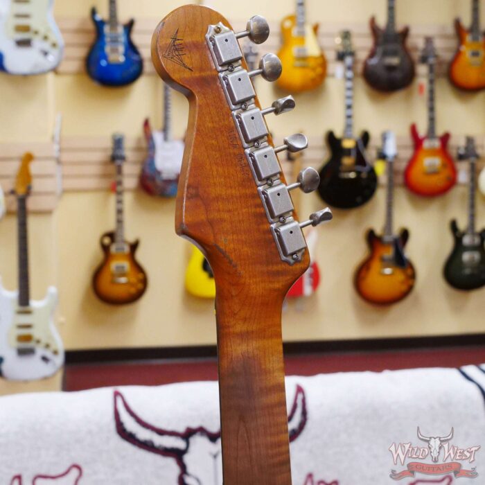 Fender Custom Shop Andy Hicks Masterbuilt 1961 Stratocaster Roasted Flame Maple Neck Brazilian Rosewood Board Relic Black - Image 12