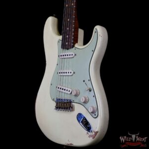 Fender Custom Shop Andy Hicks Masterbuilt 1961 Stratocaster Roasted Flame Maple Neck Brazilian Rosewood Board Relic Vintage White - Image 2