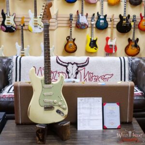 Fender Custom Shop Andy Hicks Masterbuilt 1961 Stratocaster Roasted Flame Maple Neck Brazilian Rosewood Board Relic Vintage White - Image 6