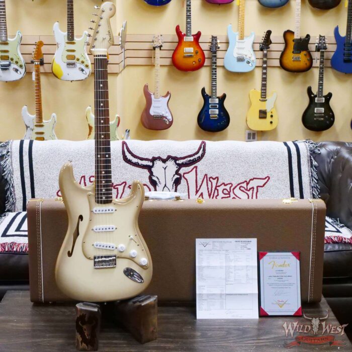 Fender Custom Shop Andy Hicks Masterbuilt 60’s Stratocaster Thinline Hardtail Brazilian Rosewood Board NOS Antigua - Image 6