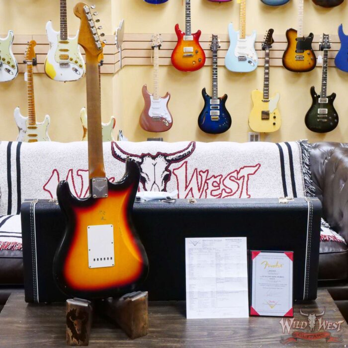 Fender Custom Shop Andy Hicks Masterbuilt 1964 Stratocaster Brazilian Rosewood Board Josefina Hand-Wound Pickups Joueneyman Relic Target 3 Tone Sunburst - Image 11