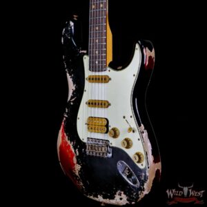 Fender Custom Shop Wild West Black Lightning 2.0 Stratocaster HSS Rosewood Board 22 Frets Heavy Relic Candy Apple Red - Image 2