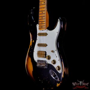 Fender Custom Shop Wild West Black Lightning 2.0 Stratocaster HSS Maple Board 21 Frets Heavy Relic 2 Tone Sunburst - Image 2