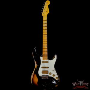 Fender Custom Shop Wild West Black Lightning 2.0 Stratocaster HSS Maple Board 21 Frets Heavy Relic 2 Tone Sunburst - Image 3