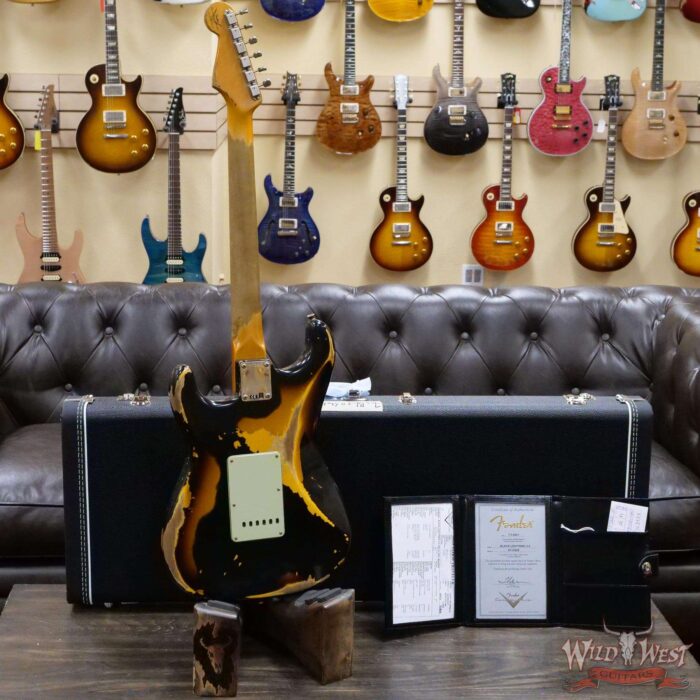 Fender Custom Shop Wild West Black Lightning 2.0 Stratocaster HSS Maple Board 21 Frets Heavy Relic 2 Tone Sunburst - Image 9