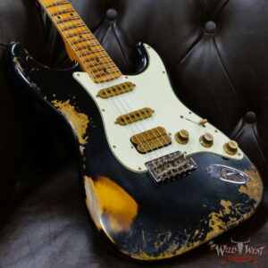 Fender Custom Shop Wild West Black Lightning 2.0 Stratocaster HSS Maple Board 21 Frets Heavy Relic 2 Tone Sunburst - Image 8