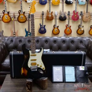 Fender Custom Shop Wild West Black Lightning Stratocaster HSS Floyd Rose Rosewood Board 21 Frets Heavy Relic 3 Tone Sunburst - Image 6