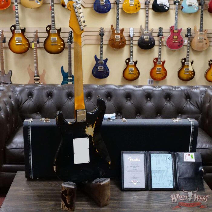 Fender Custom Shop Wild West Black Lightning Stratocaster HSS Floyd Rose Rosewood Board 21 Frets Heavy Relic 3 Tone Sunburst - Image 9
