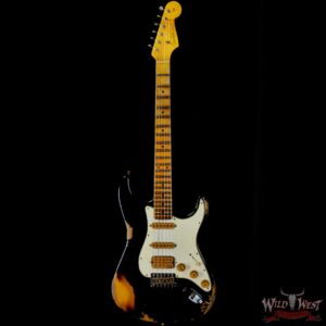 Fender Custom Shop Wild West Black Lightning 2.0 Stratocaster HSS Maple Board 22 Frets Heavy Relic 2 Tone Sunburst - Image 3