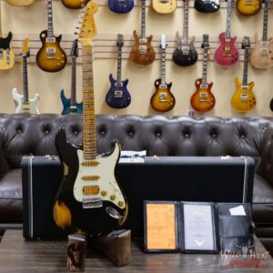Fender Custom Shop Wild West Black Lightning 2.0 Stratocaster HSS Maple Board 22 Frets Heavy Relic 2 Tone Sunburst - Image 6