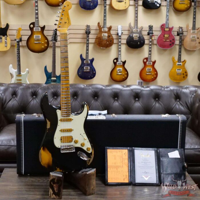 Fender Custom Shop Wild West Black Lightning 2.0 Stratocaster HSS Maple Board 22 Frets Heavy Relic 2 Tone Sunburst - Image 6
