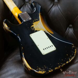 Fender Custom Shop Wild West Black Lightning 2.0 Stratocaster HSS Maple Board 22 Frets Heavy Relic 2 Tone Sunburst - Image 11