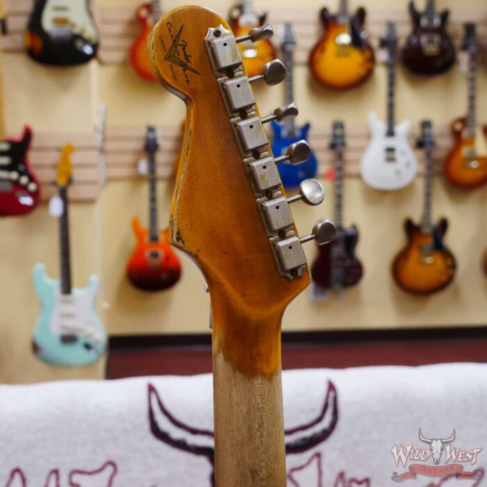 Fender Custom Shop Wild West Black Lightning Stratocaster HSS Floyd Rose Maple Board 21 Frets Heavy Relic 2 Tone Sunburst - Image 10