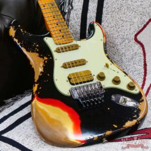 Fender Custom Shop Wild West Black Lightning Stratocaster HSS Floyd Rose Maple Board 22 Frets Heavy Relic Candy Apple Red - Image 8