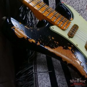 Fender Custom Shop Wild West Black Lightning Stratocaster HSS Floyd Rose Maple Board 22 Frets Heavy Relic Candy Apple Red - Image 9