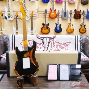 Fender Custom Shop Wild West Black Lightning Stratocaster HSS Floyd Rose Maple Board 22 Frets Heavy Relic Candy Apple Red - Image 10