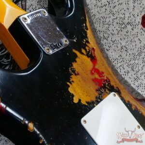 Fender Custom Shop Wild West Black Lightning Stratocaster HSS Floyd Rose Maple Board 22 Frets Heavy Relic Candy Apple Red - Image 13