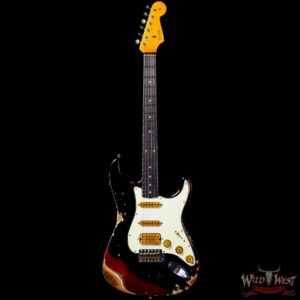 Fender Custom Shop Wild West Black Lightning 2.0 Stratocaster HSS Rosewood Board 21 Frets Heavy Relic Candy Apple Red - Image 3