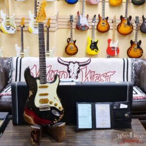 Fender Custom Shop Wild West Black Lightning 2.0 Stratocaster HSS Rosewood Board 21 Frets Heavy Relic Candy Apple Red - Image 6