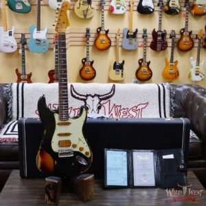 Fender Custom Shop Wild West Black Lightning 2.0 Stratocaster HSS Rosewood Board 22 Frets Heavy Relic 3 Tone Sumburst - Image 6