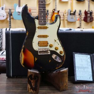 Fender Custom Shop Wild West Black Lightning 2.0 Stratocaster HSS Rosewood Board 22 Frets Heavy Relic 3 Tone Sumburst - Image 8