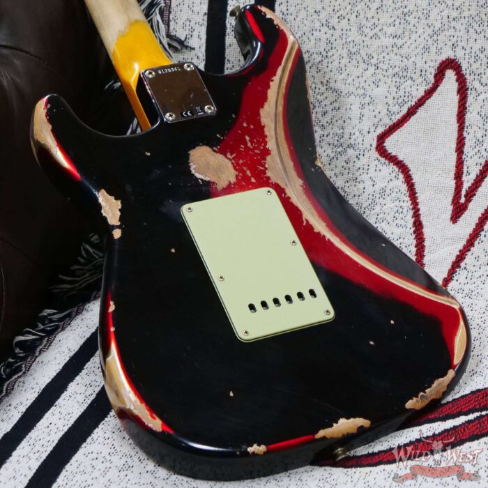 Fender Custom Shop Wild West Black Lightning 2.0 Stratocaster HSS Rosewood Board 22 Frets Heavy Relic Candy Apple Red - Image 12