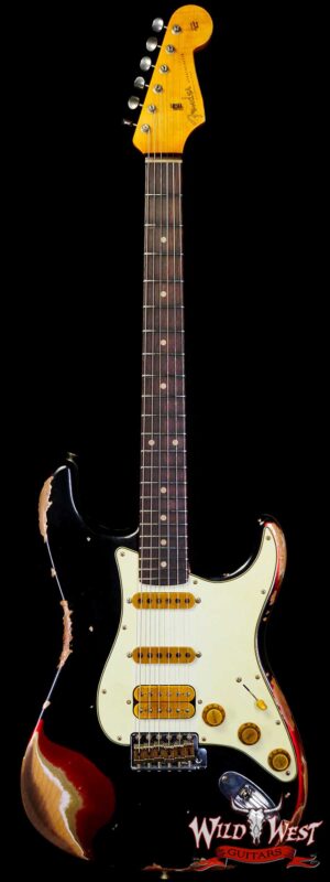 Fender Custom Shop Wild West Black Lightning 2.0 Stratocaster HSS Rosewood Board 22 Frets Heavy Relic Candy Apple Red