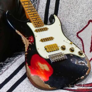 Fender Custom Shop Wild West Black Lightning 2.0 Stratocaster HSS Maple Board 22 Frets Heavy Relic Candy Apple Red 7.75 LBS - Image 8