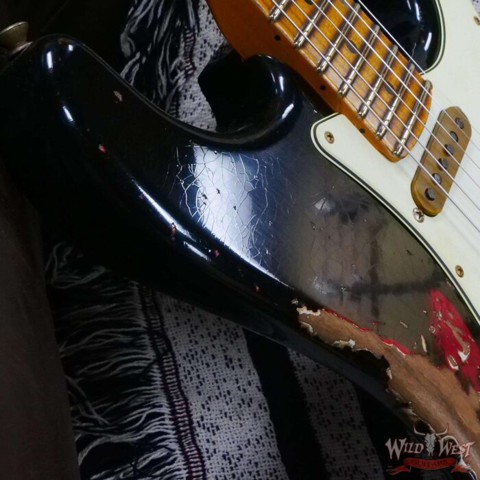 Fender Custom Shop Wild West Black Lightning 2.0 Stratocaster HSS Maple Board 22 Frets Heavy Relic Candy Apple Red 7.75 LBS - Image 9