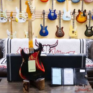 Fender Custom Shop Wild West Black Lightning 2.0 Stratocaster HSS Maple Board 22 Frets Heavy Relic Candy Apple Red 7.75 LBS - Image 10