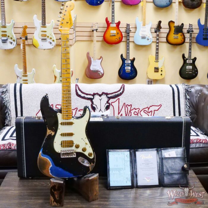 Fender Custom Shop Black Lightning 2.0 Stratocaster HSS Maple Neck 21 Frets Heavy Relic Lake Placid Blue - Image 6