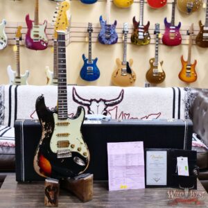 Fender Custom Shop Wild West Black Lightning 2.0 Stratocaster HSS Rosewood Board 21 Frets Heavy Relic 3 Tone Sunburst 7.30 lbs - Image 6
