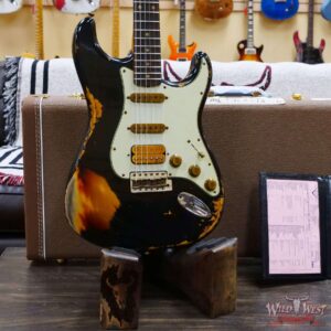 Fender Custom Shop Wild West Black Lightning 2.0 Stratocaster HSS Rosewood Board 21 Frets Heavy Relic 3 Tone Sumburst - Image 8