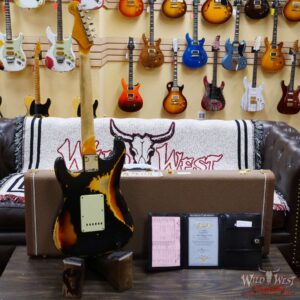 Fender Custom Shop Wild West Black Lightning 2.0 Stratocaster HSS Rosewood Board 21 Frets Heavy Relic 3 Tone Sumburst - Image 9
