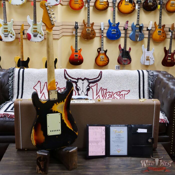 Fender Custom Shop Wild West Black Lightning 2.0 Stratocaster HSS Rosewood Board 21 Frets Heavy Relic 3 Tone Sumburst - Image 9