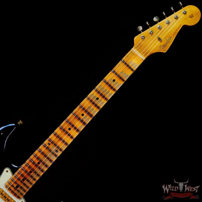 Fender Custom Shop Wild West Black Lightning 2.0 Stratocaster HSS Maple Board 22 Frets Heavy Relic Lake Placid Blue - Image 4