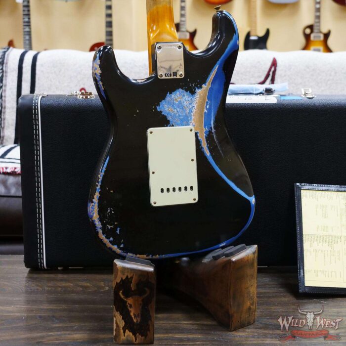 Fender Custom Shop Wild West Black Lightning 2.0 Stratocaster HSS Maple Board 22 Frets Heavy Relic Lake Placid Blue - Image 11