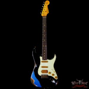 Fender Custom Shop Wild West Black Lightning 2.0 Stratocaster HSS Rosewood Board 22 Frets Heavy Relic Lake Placid Blue - Image 3