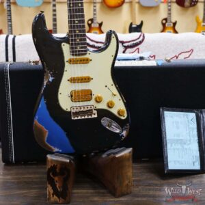 Fender Custom Shop Wild West Black Lightning 2.0 Stratocaster HSS Rosewood Board 22 Frets Heavy Relic Lake Placid Blue - Image 8