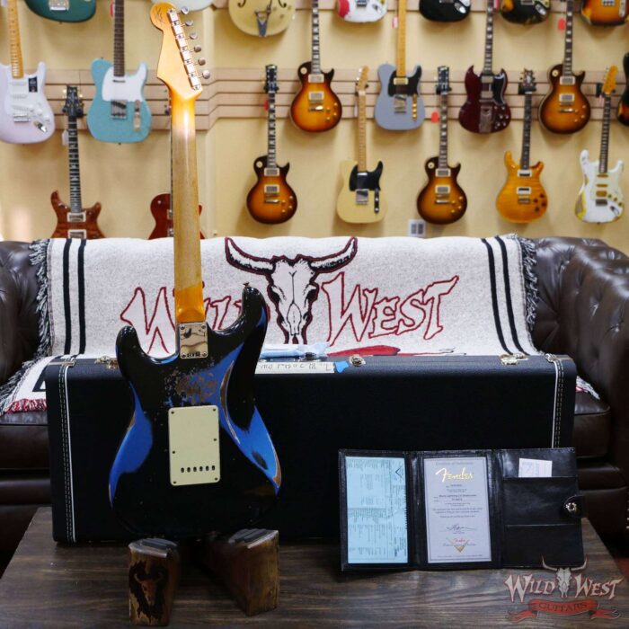 Fender Custom Shop Wild West Black Lightning 2.0 Stratocaster HSS Rosewood Board 22 Frets Heavy Relic Lake Placid Blue - Image 9