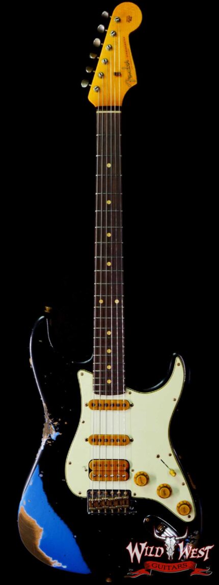 Fender Custom Shop Wild West Black Lightning 2.0 Stratocaster HSS Rosewood Board 22 Frets Heavy Relic Lake Placid Blue