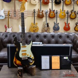 Fender Custom Shop Wild West Black Lightning 2.0 Stratocaster HSS Heavy Relic Rosewood Board 22 Frets 3 Tone Sunburst - Image 6