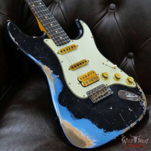 Fender Custom Shop Wild West Black Lightning 2.0 Stratocaster HSS Rosewood Board 22 Frets Heavy Relic Lake Placid Blue - Image 8