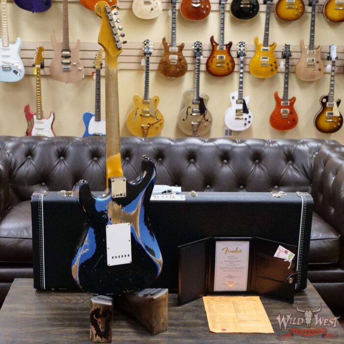 Fender Custom Shop Wild West Black Lightning 2.0 Stratocaster HSS Rosewood Board 22 Frets Heavy Relic Lake Placid Blue - Image 9