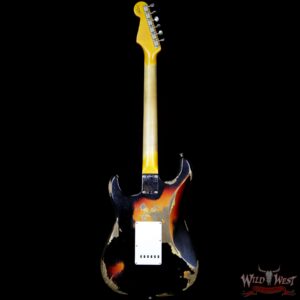Fender Custom Shop Black Lightning 2.0 Stratocaster Heavy Relic HSS 21 Black over 3 Tone Sunburst - Image 6