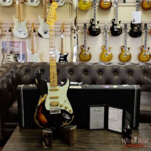 Fender Custom Shop Black Lightning 2.0 Stratocaster Heavy Relic HSS 21 Black over 3 Tone Sunburst - Image 12